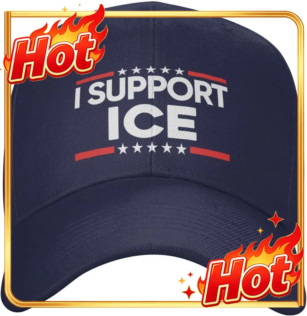 I Support Ice Hat I Stand With Ice Hat Trucker Cap For Men Women Black