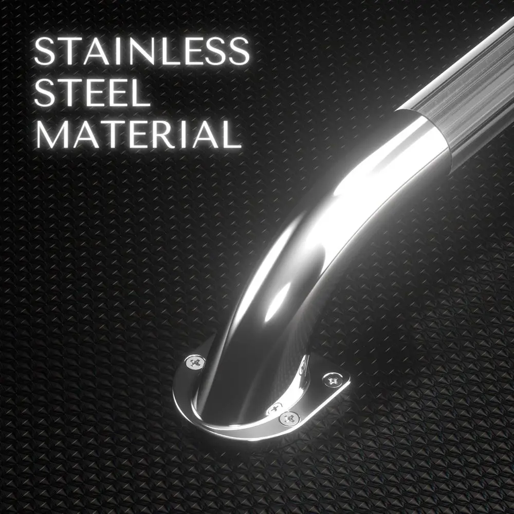 مقبض باب RV LED أزرق، مقبض باب RV للتخييم مقاس 18 بوصة، بديل درابزين مصقول للمرآة لليخوت البحرية