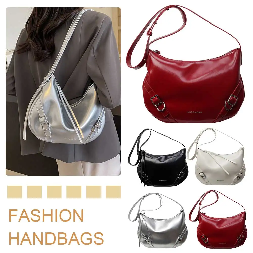 

Women PU Trendy Shoulder Handbag Adjustable Strap Fashion Shoulder Bag Chic Hobo Bag Zip Closure for Outdoor Travel