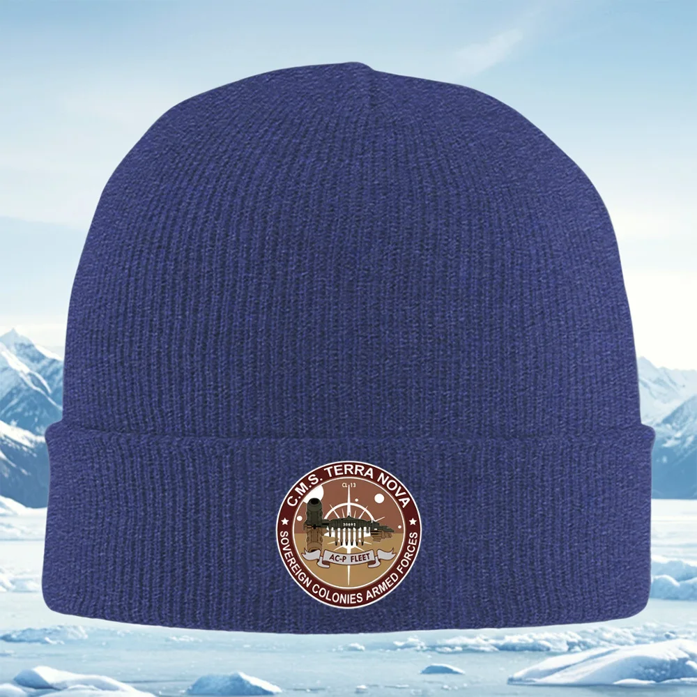 Terra Nova, AC-P Fleet-logo, ruimteschip. Mannen Vrouwen Unisex Gebreide Muts Beanie Pullover Cap Winter Thermisch Warm Kerstmis Outdoor Cyc
