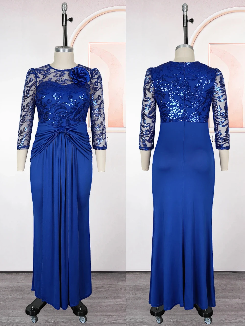 Vestidos de gasa de manga larga con lentejuelas, vestidos elegantes para mujer, fiesta, graduación, cumpleaños, noche, Maxi batas, ropa Dashiki africana, caftanes turcos