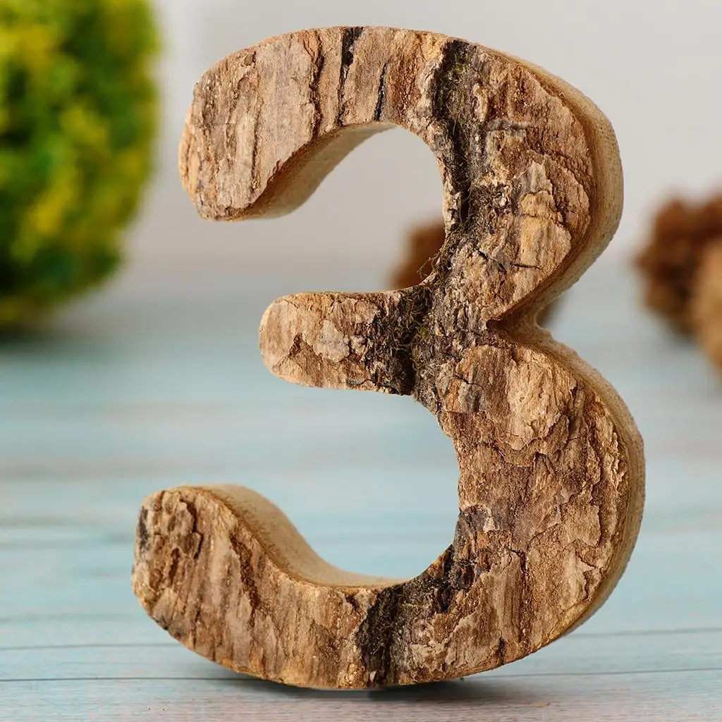 Rustic Wooden Numbers Set, 2 Pieces, Unique Decorations for Your Space