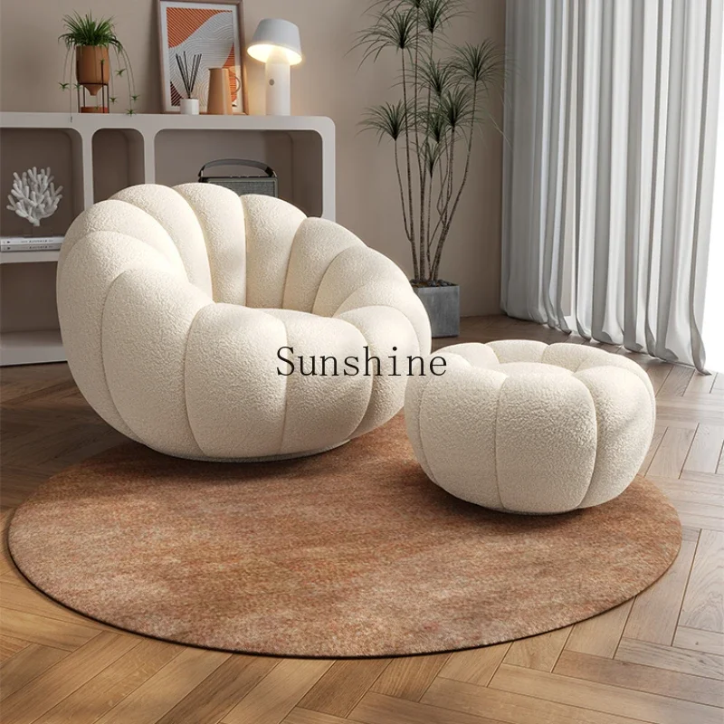 Lazy sofa lamb wool tatami simple modern bedroom balcony sofa chair