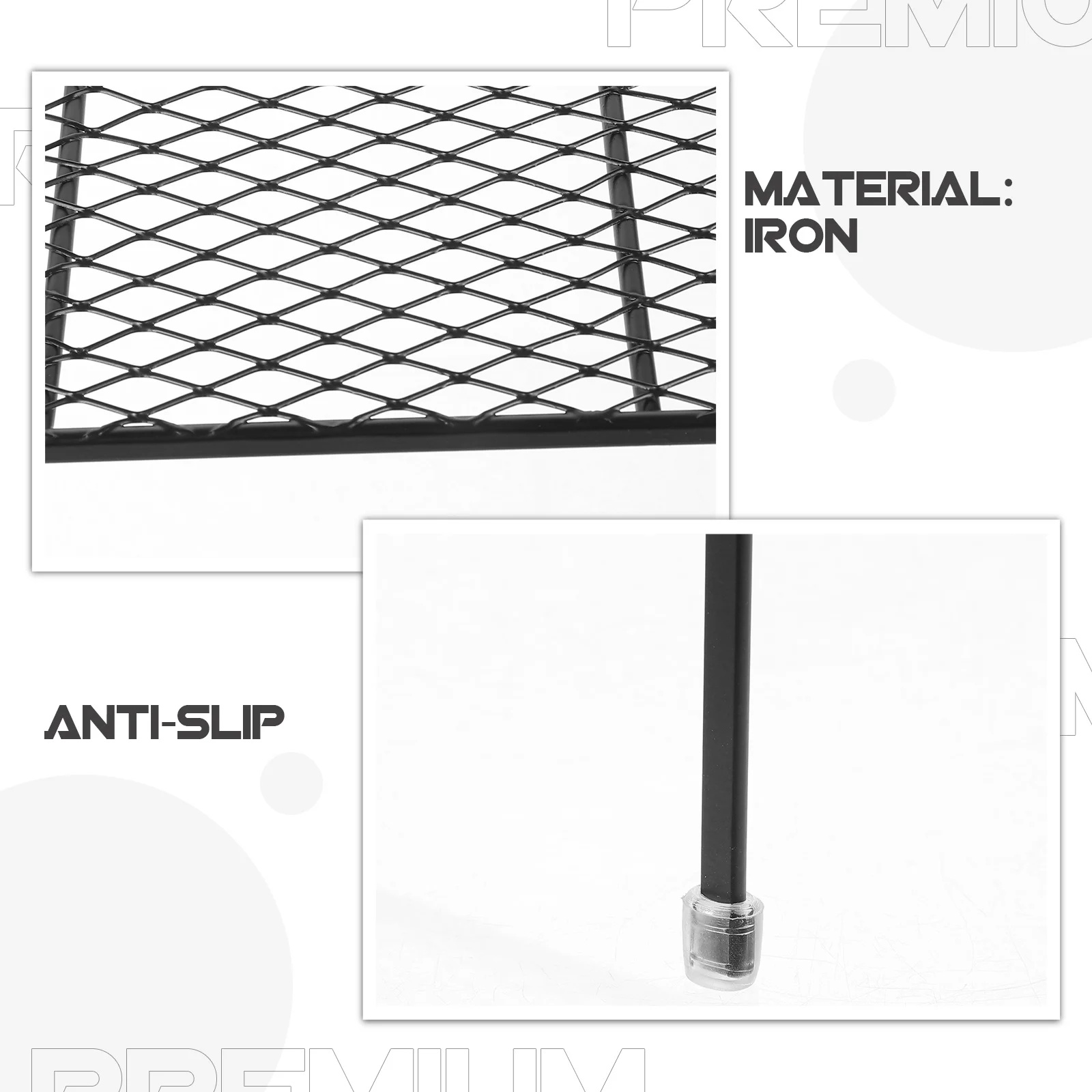 

Sturdy Iron Kitchen Counter Organizer Black Wire Shelf Rack for Spices Salt Pepper Bottles Sauces Storage Multipurpose Pantry