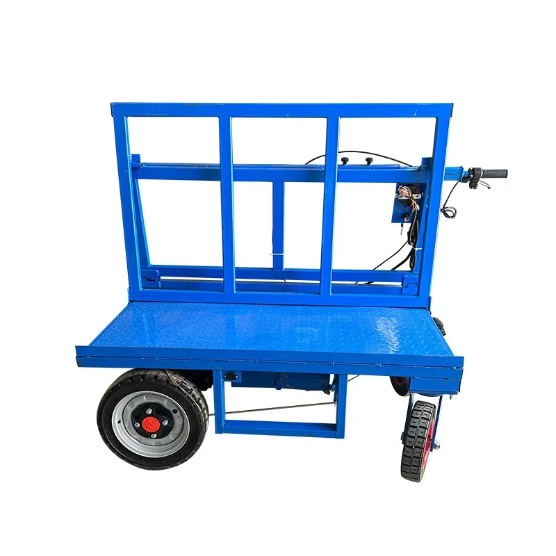 

Electric four-wheel new construction site pull trolley trolley electric pull glass folding truck transporter gypsum board
