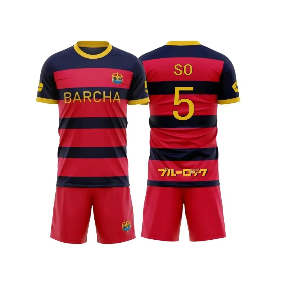 Blue Lock FC Barcha Cartoon Anime Cosplay Trikot-Set Kinderkleidung Modischer Stil Herren Jungen T-Shirt und Shorts Zweiteiliges Set – Detail 8