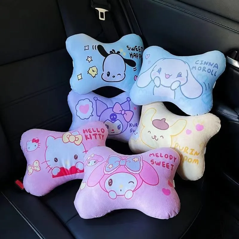 

Hello Kitty Cinnamoroll My Melody аниме Kawaii Sanrio плюшевая подушка для подголовника автомобиля милая кукла украшения игрушки для девочек