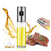 Glass Spray Bottle Kitchen Tool Spray Oiler Seasoning Condiment Bottle Pump Oil Pot Leak-Proof Grill BBQ Sprayer Oil Dispenser