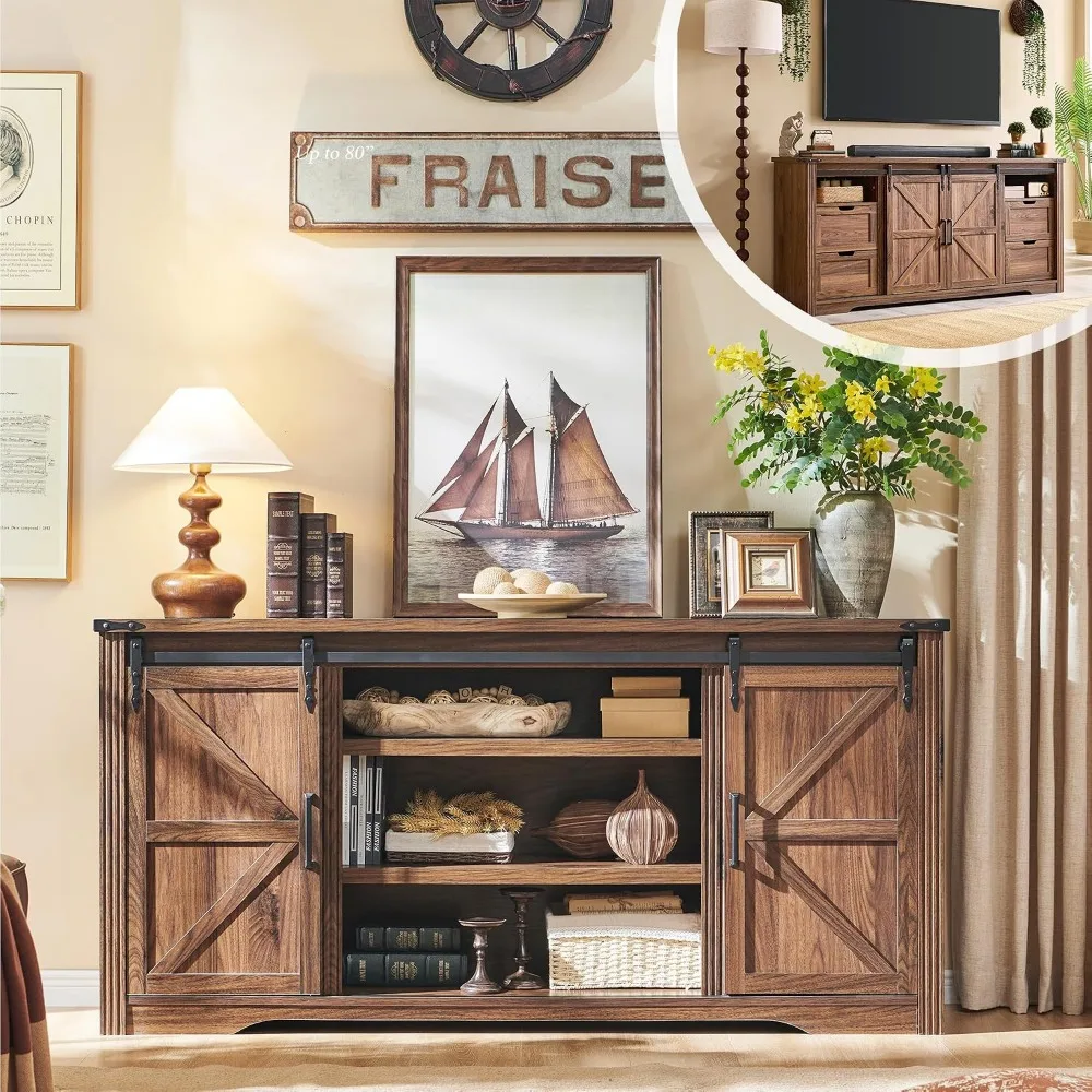 Farmhouse TV Stand with Storage 3