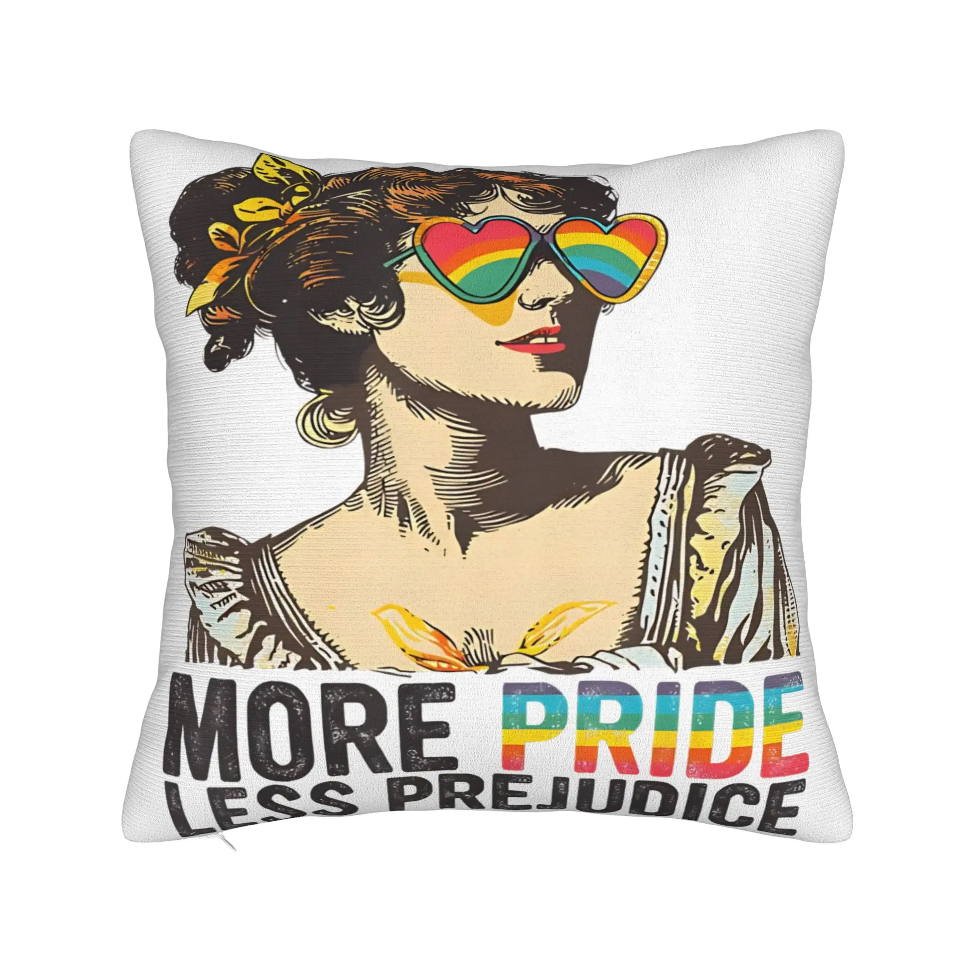 More Pride Less Prejudice  Pillowcase Merch Printing Cushion Cover Decorations  Throw Pillow Case Cover Home Multiple Sizes