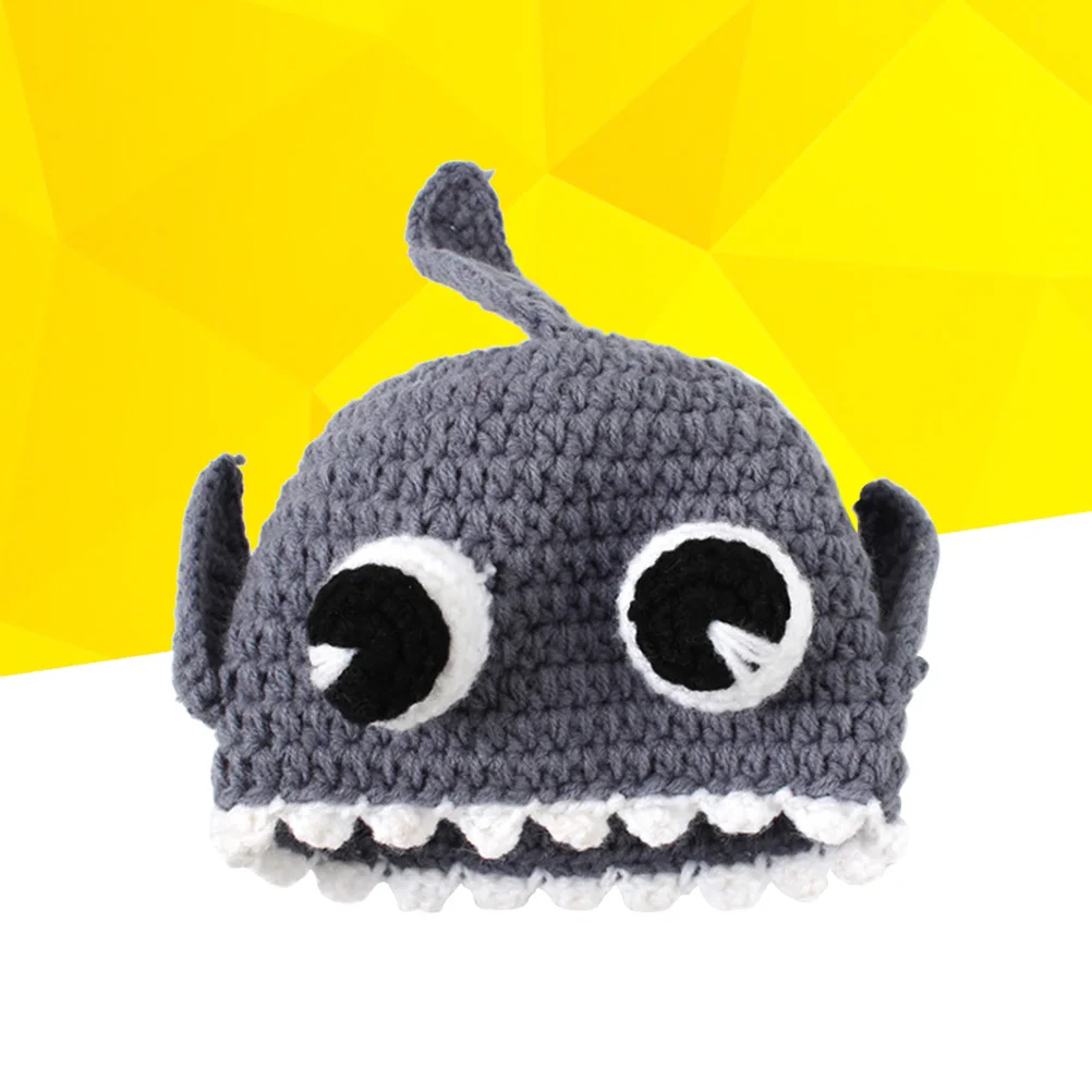 

Gray Wool Cap Baby Autumn Hat Warm Beanie Knit Kids Shark Cartoon Stretchy Gifts Winter Hats Toddler Soft Fleece Lined Baby Care