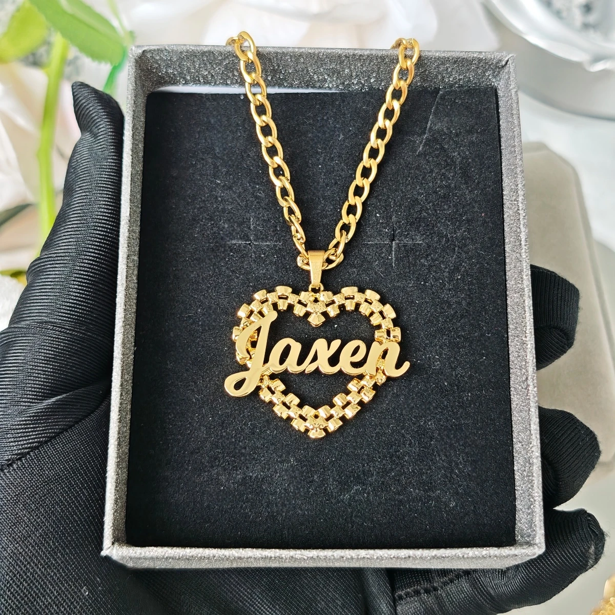 

Customized Personalized Name Necklace Heart Pendant Necklace Women's Stainless Steel Name Jewelry Anniversary Birthday Gift