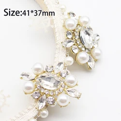 DIY New 5pcs Metal Wedding Gift Box Decoration Accessories Oval Crystal Rhinestone Alloy Jewelry Wholesale