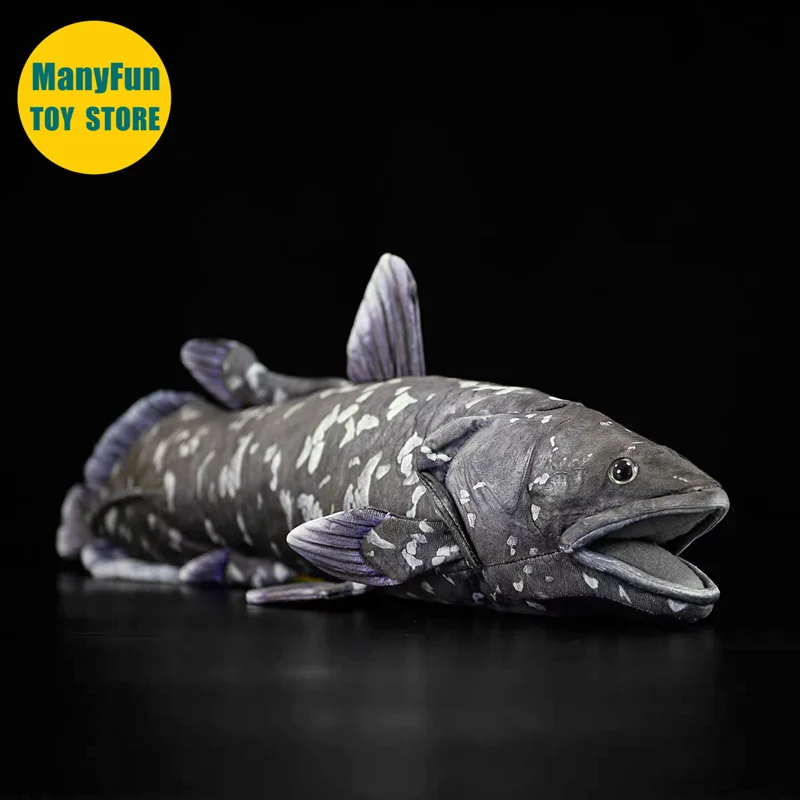 Realistic Coelacanth Plush Toy - Living Fossil Stuffed Animal, Lifelike Latimeria Plushie, Unique Gift for Marine Lovers & Kids