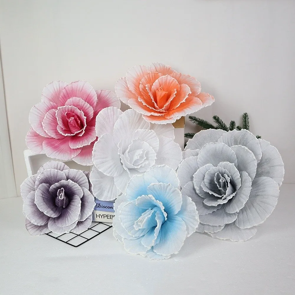 30CM Giant Simulated Rose Flower Linen Simulated PE Foam Material Wedding Decoration Wall Decoration Backdrop Decoration