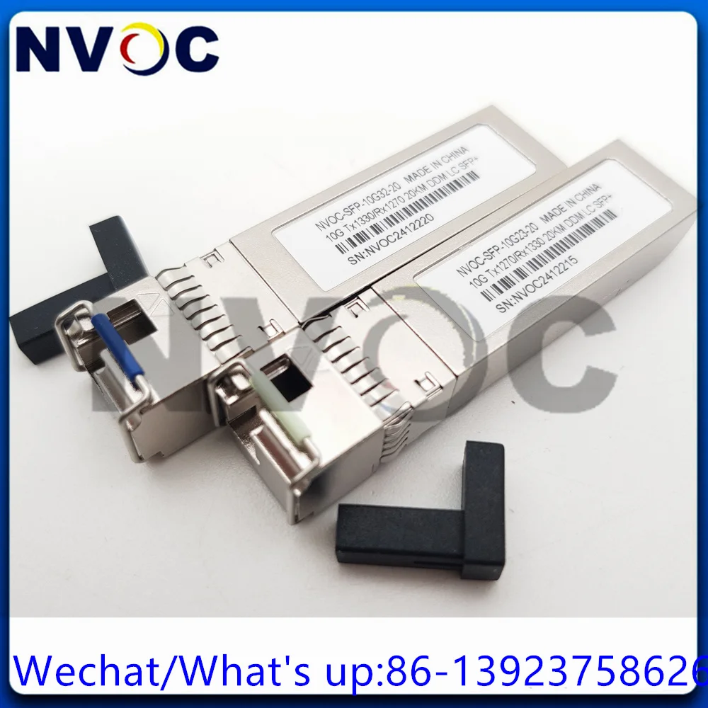 10Pair 1Core WDM Technology LR Module 10G 1270nm/1330nm 10KM 20KM DDM BiDi SFP+ LC SMF Simplex Single Fiber Optic Transceiver