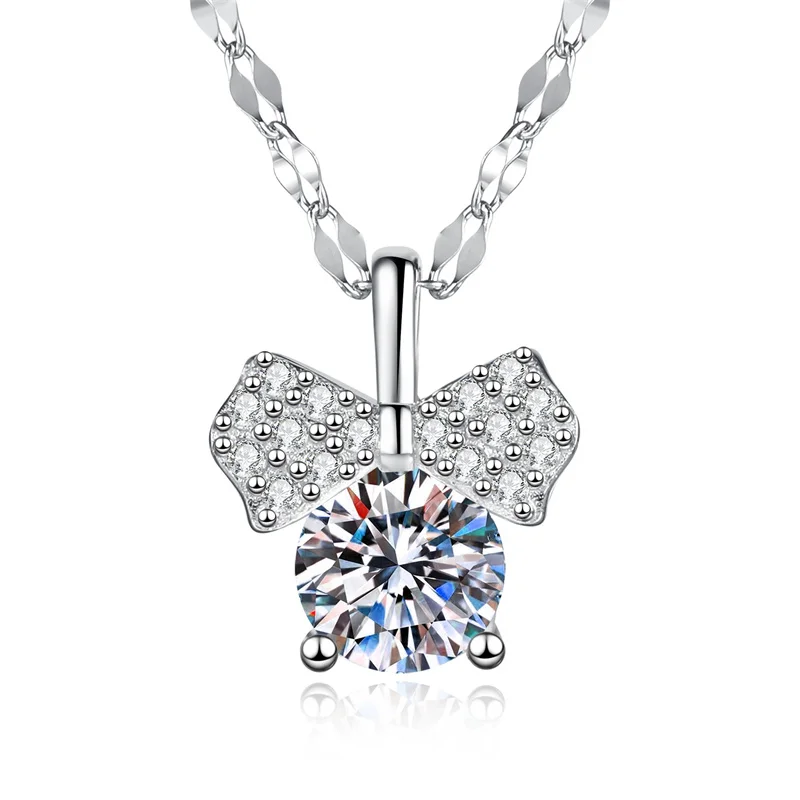 

XL533 Lefei Fashion Luxury Classic Moissanite Color D Creative Butterfly Necklace Charm Women s925 Sterling Silver Party Jewelry