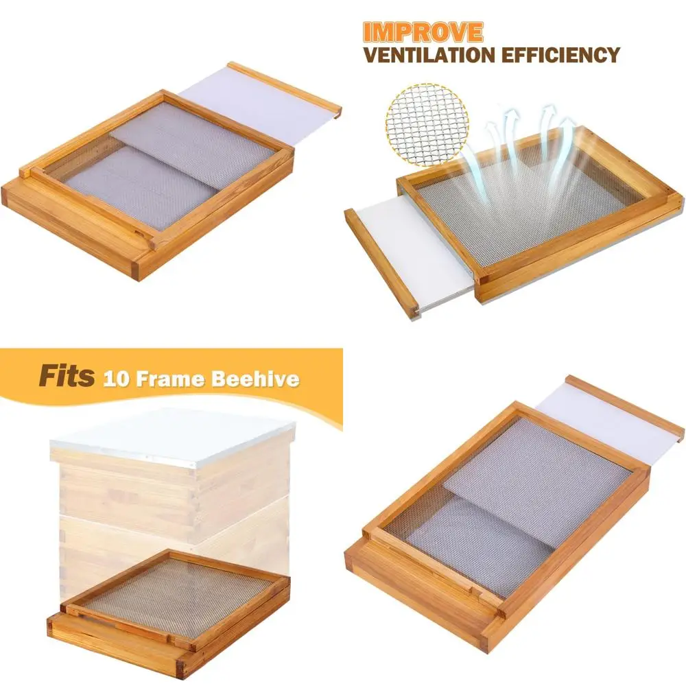 

Screened Bottom Board for 10-Frame Langstroth Beehives with 100% Beeswax Coating and Entrance Reducer