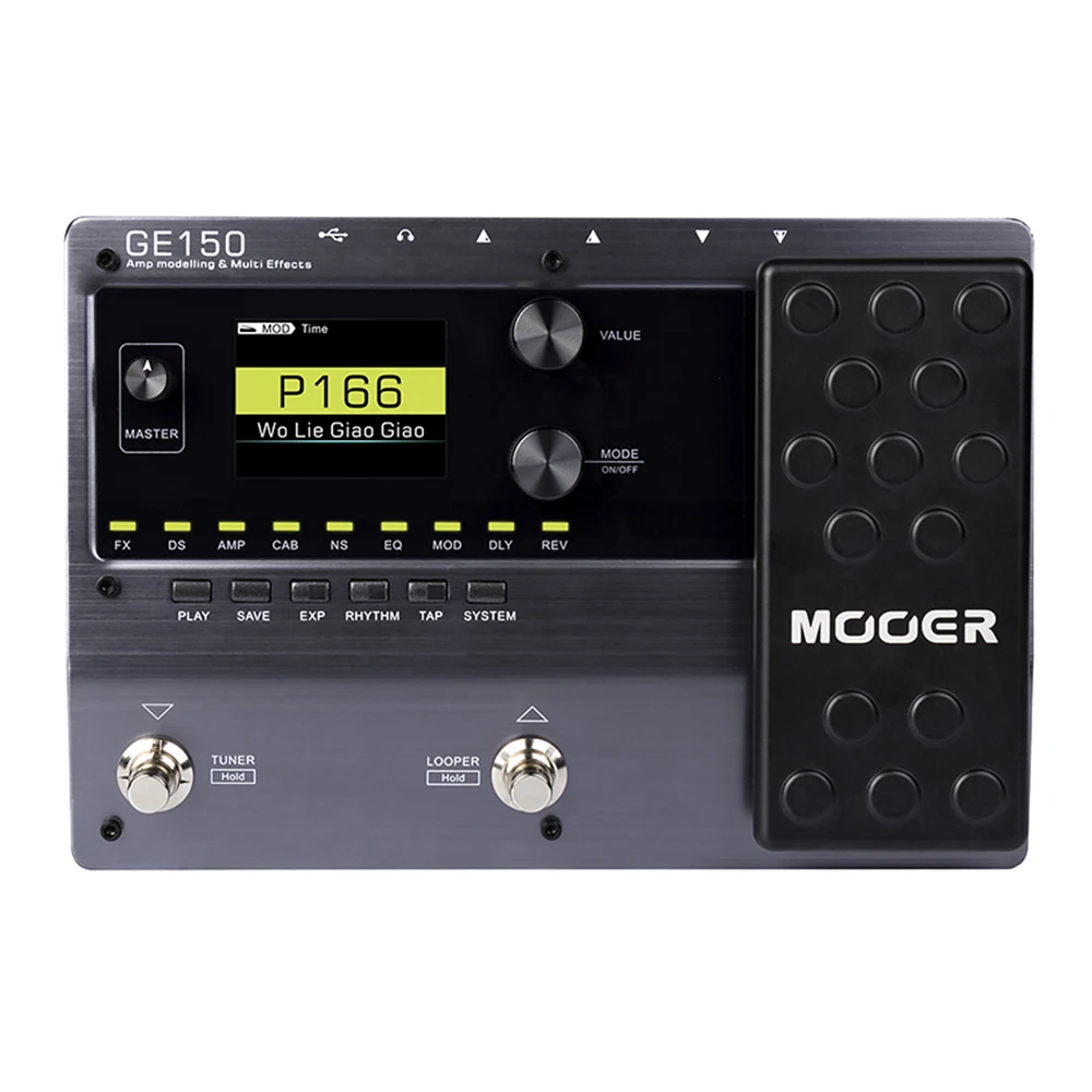 MOOER GE150 Digitale Buizenversterker Modellering Gitaar Multi-Effecten Processor Pedaal 55 AMP Modellen 151 Effecten 80s Looper 40 Drumritmes