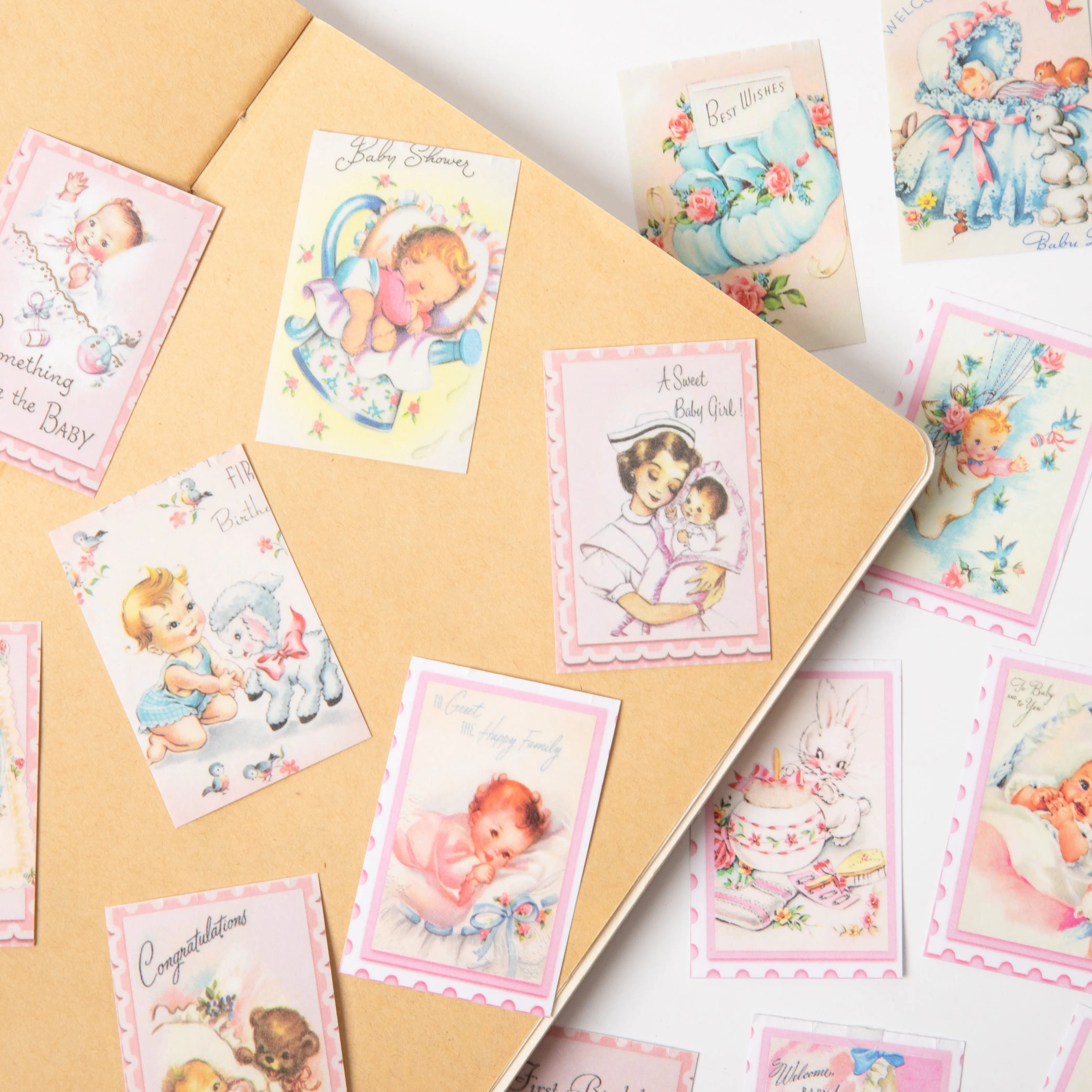 50PCS Vintage Kids Stickers DIY Scrapbooking Junk Journal Collage Phone Diary Album Happy Plan Gift Seal Decoration