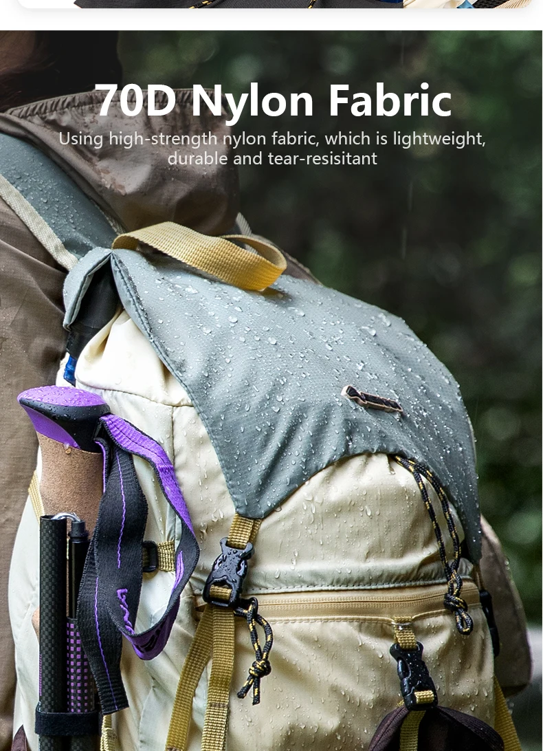BISINNA 22L Wanderrucksack, tragbar, ultraleicht, wasserdicht, Nylontasche, für Herren und Damen, faltbar, Sporttasche für Camping, Reisen, Klettern – Detail 7