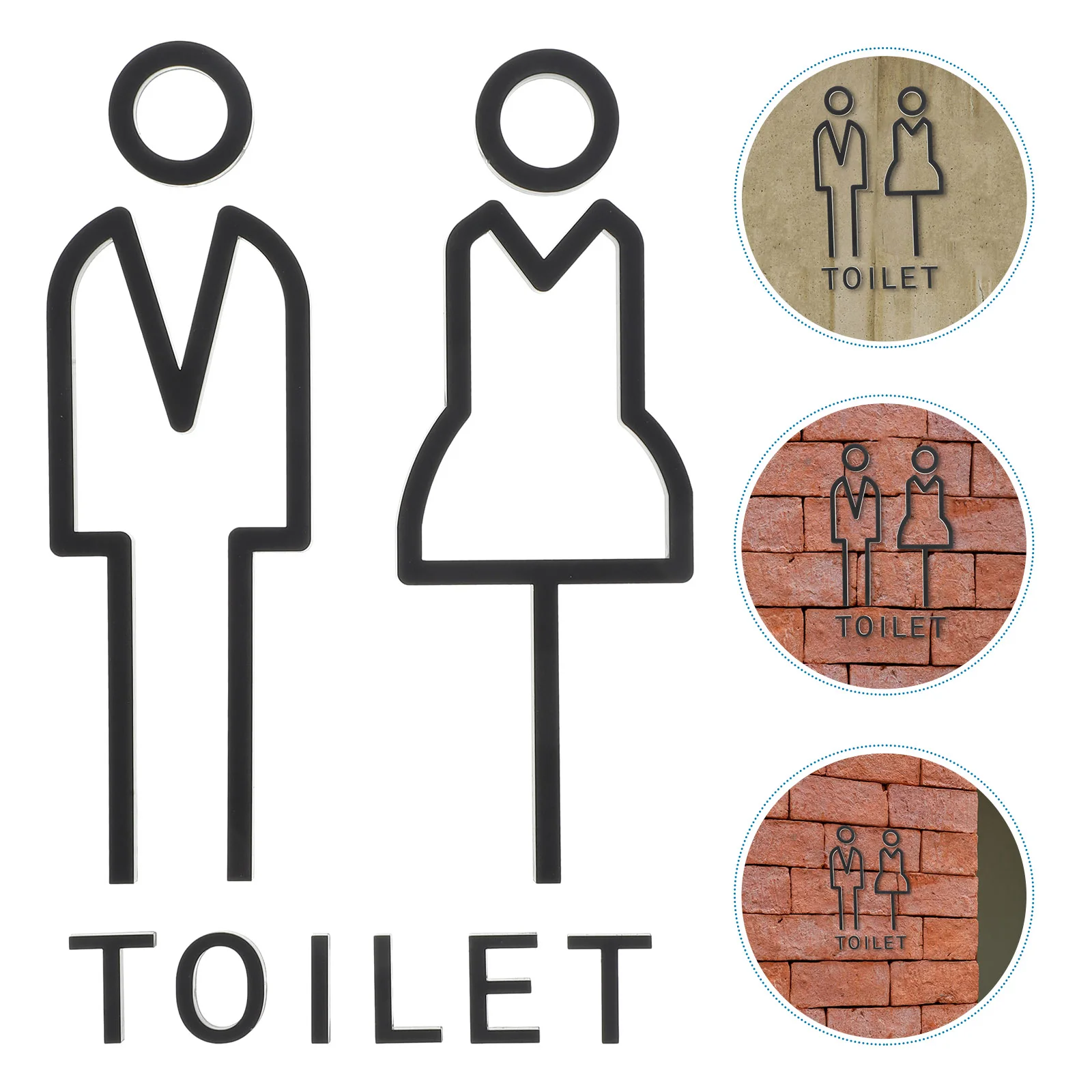 1 Pair Toilet Identification Sign Washroom Sign Plate Lavatory Sign Guiding Sign bathroom accessories set