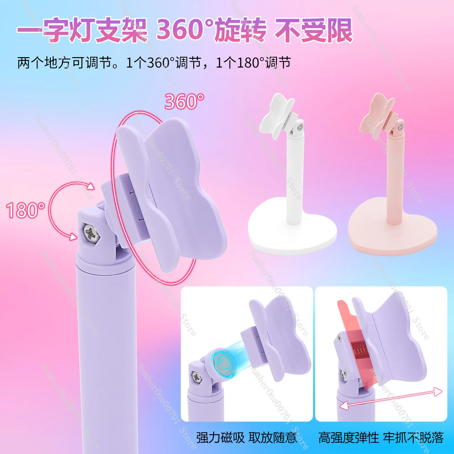 360°Rotatable Rechargeable Mini Handheld Nail LED Lamp with Stand, Portable UV Gel Curing Light for Diamond Nail Art