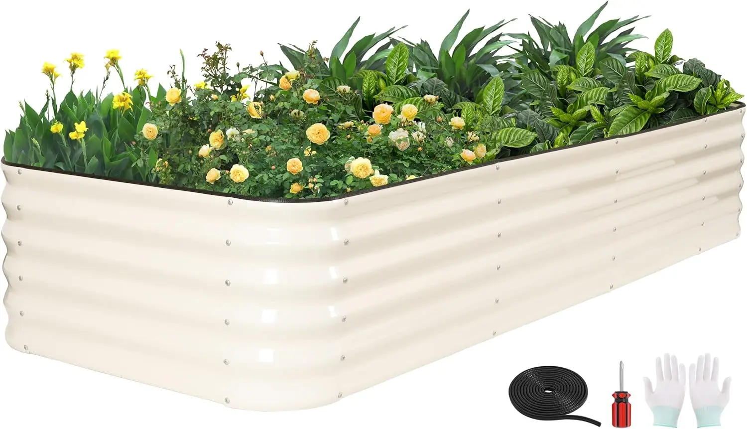

8x3x1 9x2x1 Galvanized Metal Raised Garden Bed for Plants, Vegetables, Flowers, Fruits