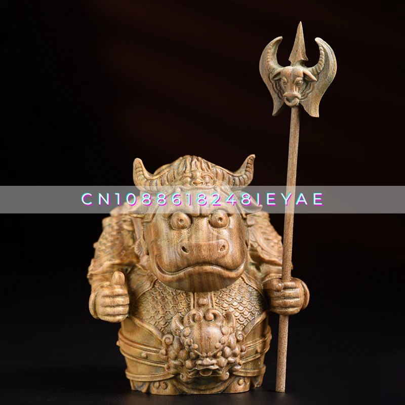 Green Sandalwood Q Edition Niu Demon King Character Ornament Zodiac Niu Putian Ornament Gifts