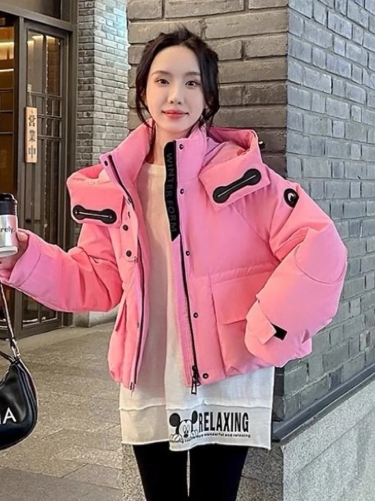 Winter Down Jackets Hooded Parkas Women's Winter New Candy Color Loose Warm Windbreak Clothes Female Thicken Cold Puffer Coat
