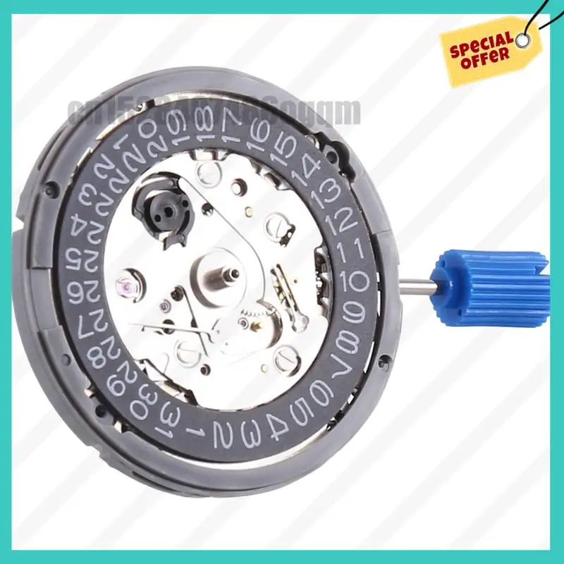 -ABJZ NH35 حركة تاريخ عالي الدقة عند 3 عجلة التاريخ 24 جوهرة أوتوماتيكية ذاتية الملء باللون الأسود