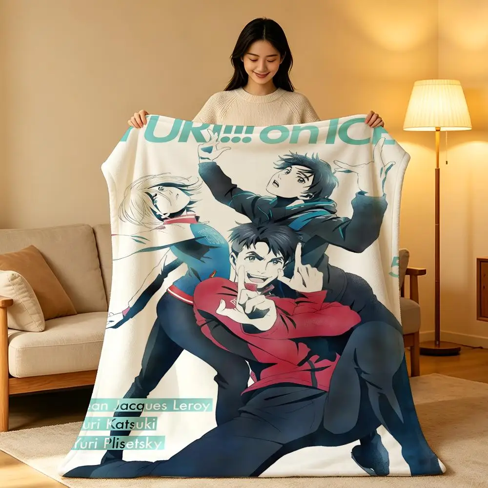 Anime Y-Yuri!!!.on.I-Ice Throw hot High-Density Short Plush Blanket Soft Skin-Friendly for Sofa Nap Air-Conditioned Room