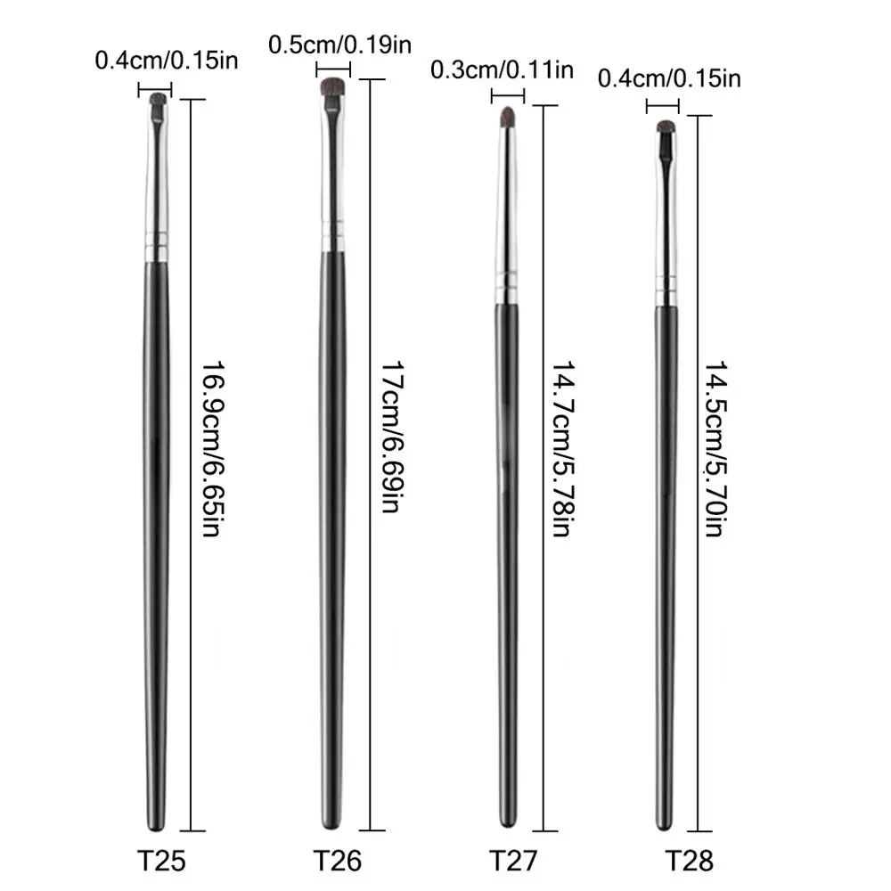 فرشاة مكياج للعين ذات شعر ناعم بمقبض بلاستيكي فرشاة مدببة صغيرة لتسليط الضوء على ظلال العيون/دودة القز النائمة/تحت العينين