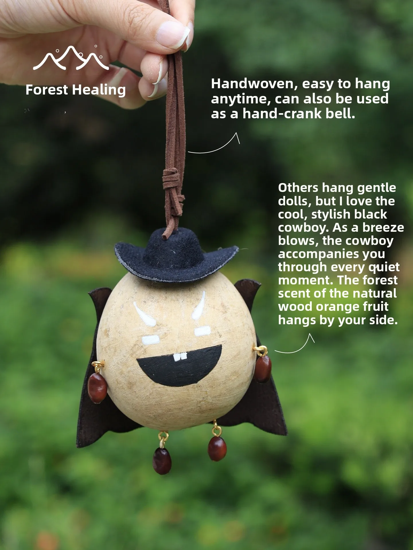 Mensuo Plant Healing Black  Sound Therapy Bag Charm Cute Creative Cartoon Carriage Hanging Decoration Therapeutic  ...