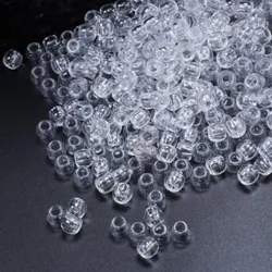 100pcs Hair Beads 5mm Big Hole Dreadlock Beads Acrylic Transparent Jumbo Braid Dreadlock Hair Braiding Accessories