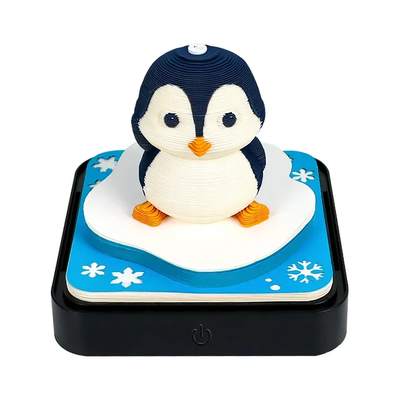 Penguin Model 3D Memo Pad Sticky Notes with Calendar