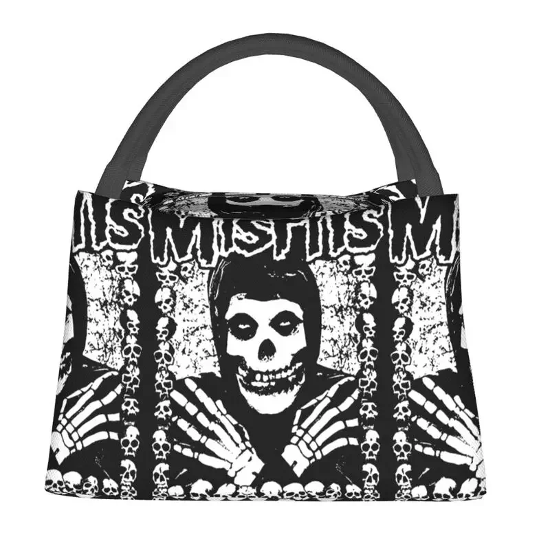 Custom Punk Rock Band Misfits Lunch Bags Women Cooler Thermal Insulated  Box for Picnic Camping Work Travel