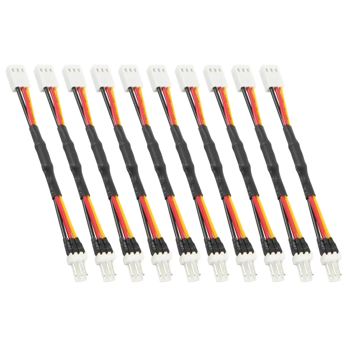 DTC5 10PCS 3PIN Reduce PC Fan Speed Noise Extension Resistor Cable Wire 3 Pin Male to Female Connector for PC Fan