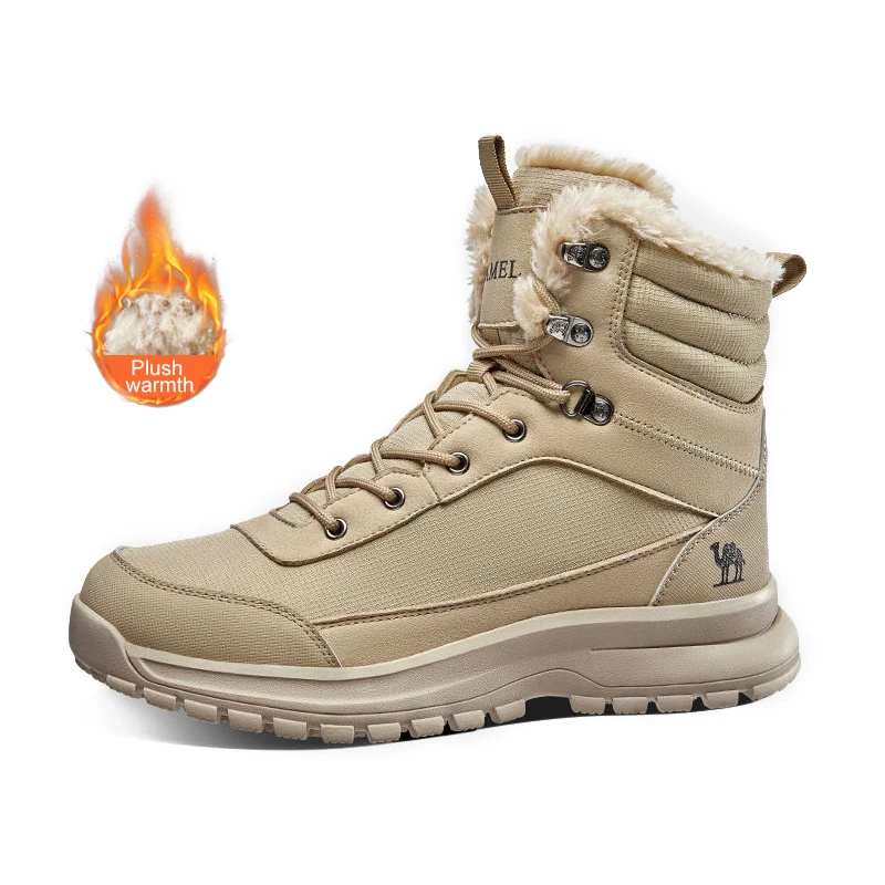 GOLDEN CAMEL Hiking Shoes Outdoor Sports Men Women Warm Snow Boots Genuine Leather Waterproof Camping Climbing Shoes for Women