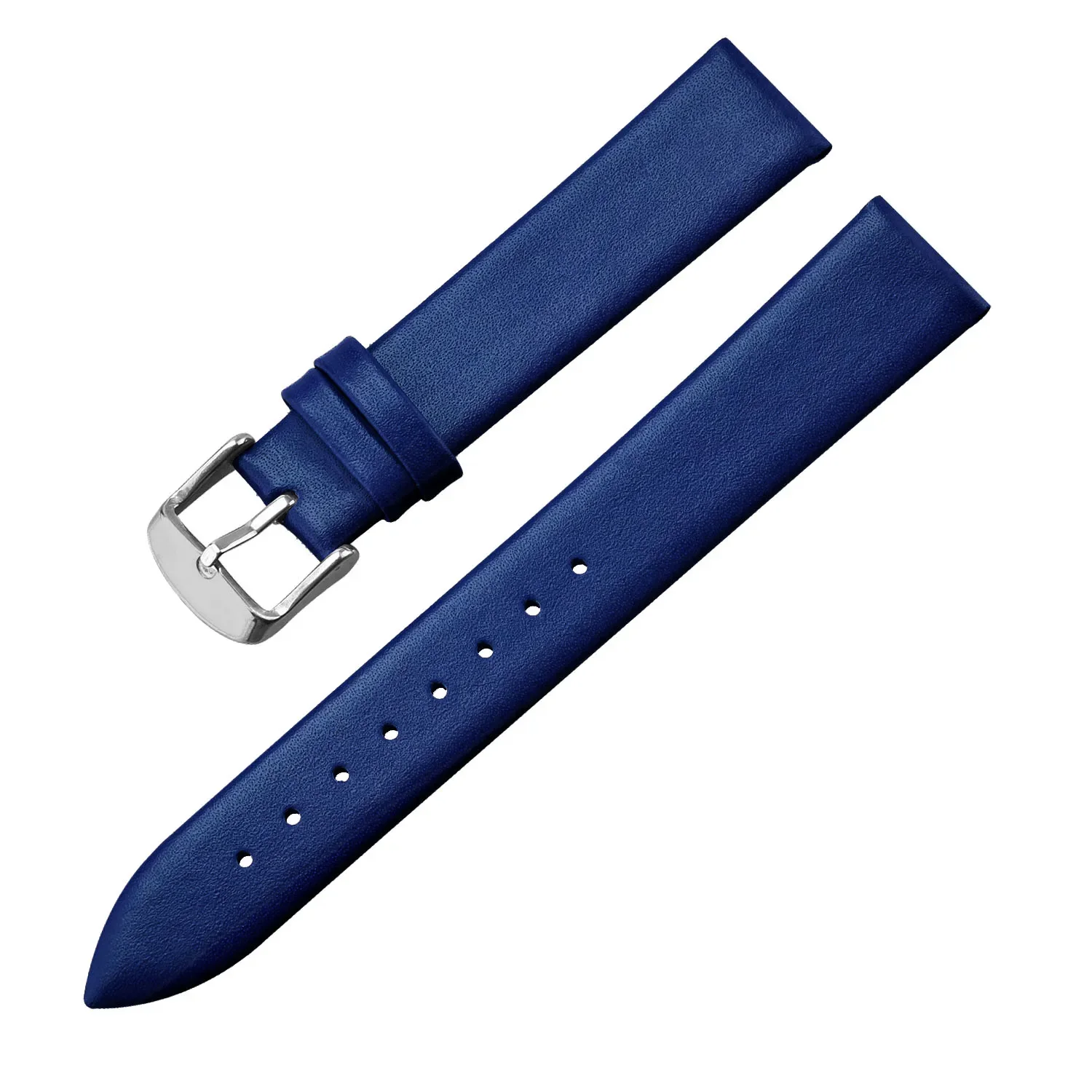 Kalbsleder-Uhrenarmband, 12 mm, 14 mm, 16 mm, 18 mm, 20 mm, 22 mm, echtes Leder-Uhrenarmband mit silberner Dornschließe
