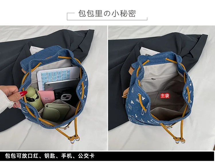 Hello Kitty sacs à dos Niche Denim sac à dos grande capacité mode polyvalent étudiant banlieue sac à dos Mochilas pour femmes filles