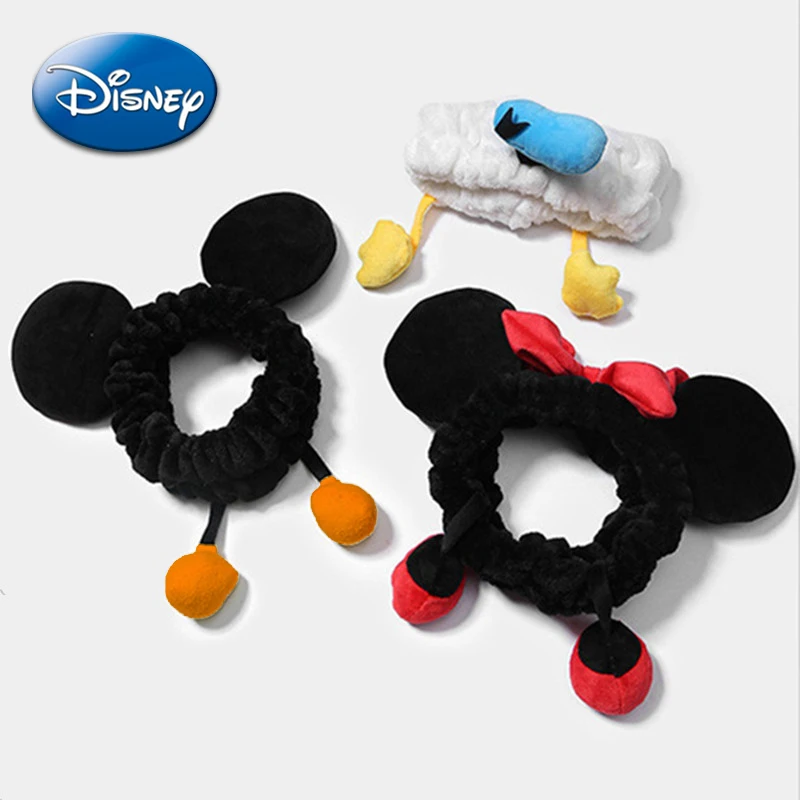 

Disney Mickey Mouse Hair Bands Kawaii Cartoon Soft Plush Wash Face Make Up Headband Fashion Elastic Headwear Women Girl Gifts