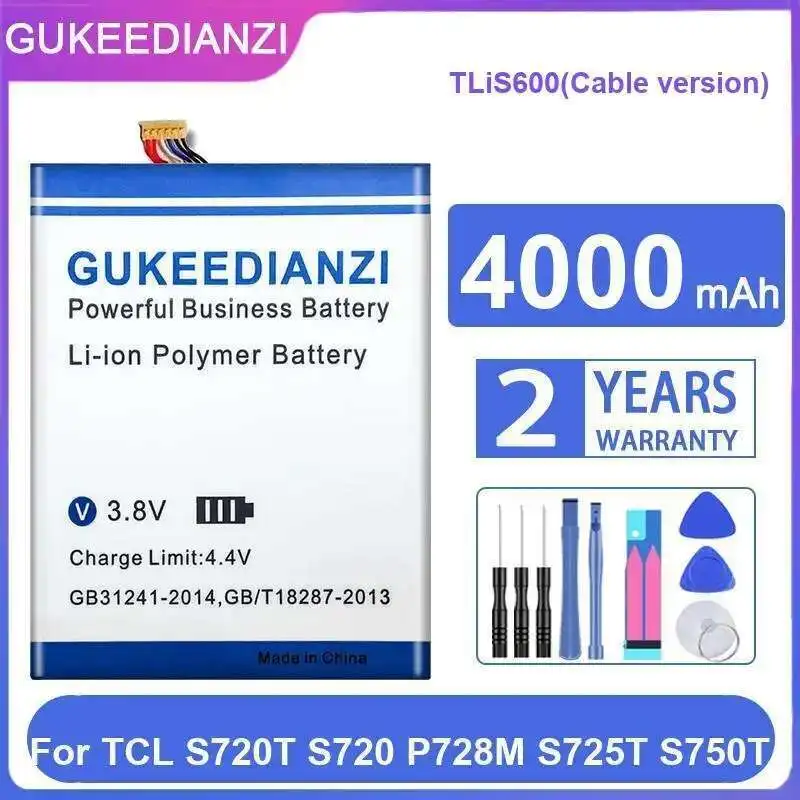 

Tlis600 Cable Version For Tcl S720T S720 P728M S725T S750T Reliable Replacement Mobile Phone Battery 4000Mah