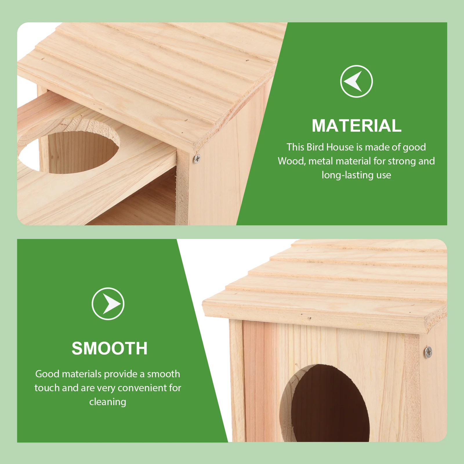 

1pcs Wooden For Outdoor Wood Bird House Small Birds House Natural Bird Feeder Hanging Nest For Garden Backyard Decor