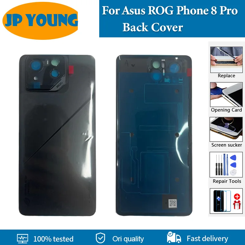 Original Back Cover For Asus ROG Phone 8 Pro Battery Cover AI2401 AI2401_A Housing Case Rear Door For ROG 8 Pro Replacement Part