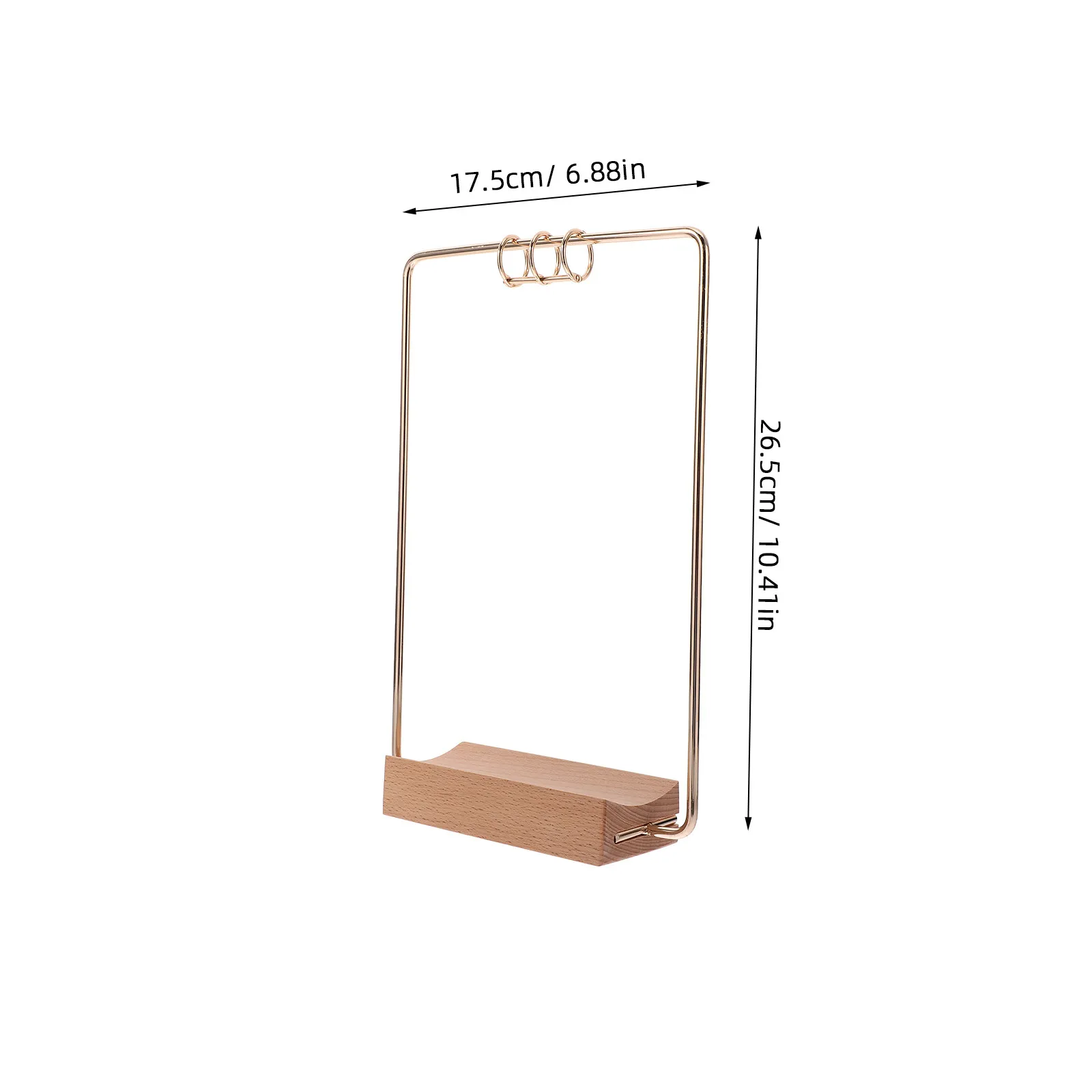 1Set Iron Flip Desk Calendar Stand Rack Flip Page Holder Calendar Display Organizer for Home Office Desk Wood Stand for Display