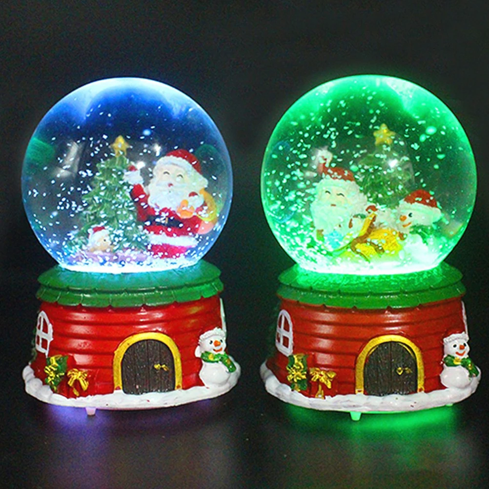 

Luminous Christmas Crystal Ball Decor Creative Cartoon Desktop Adornment Xmas Gift for Home Bar Office Festival Decoration
