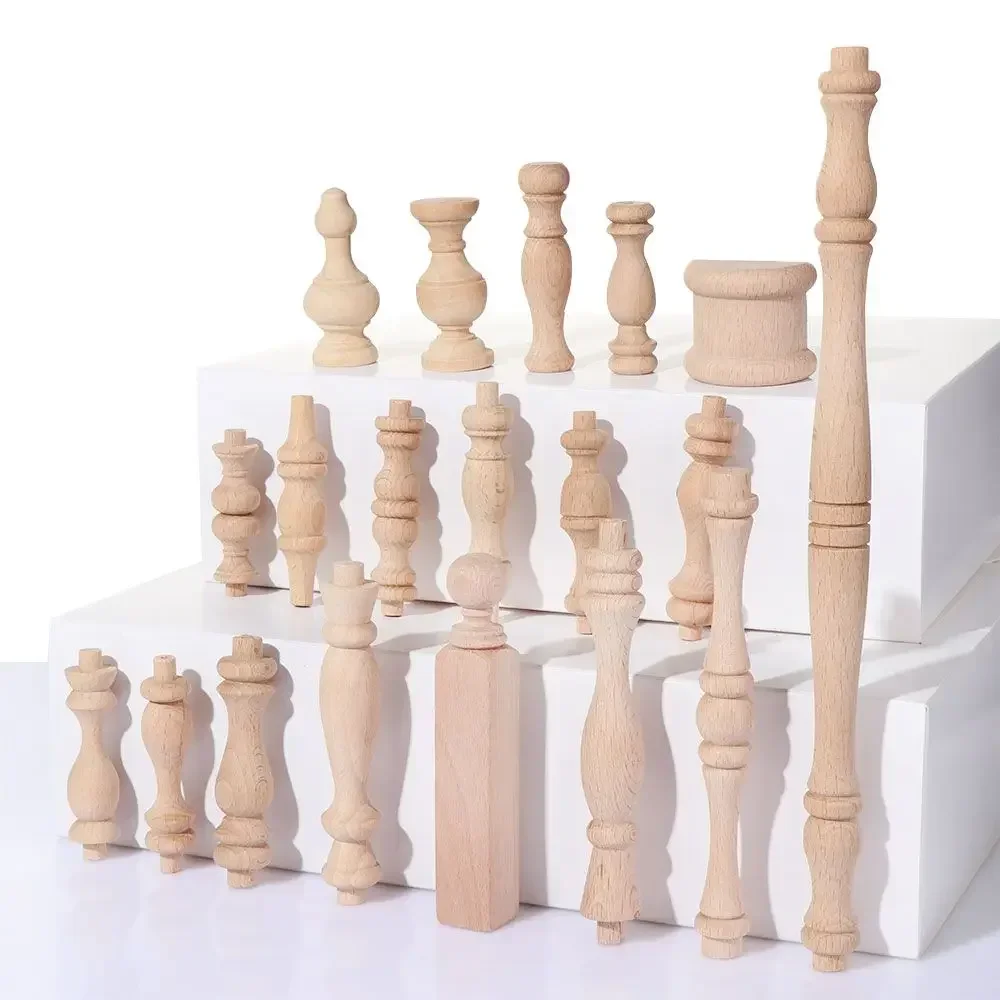 Vintage Wood Carving Cabinet Foot European Style Solid Wood Furniture Foot Legs Cabinet Seat Feets Crafts Home Decoration