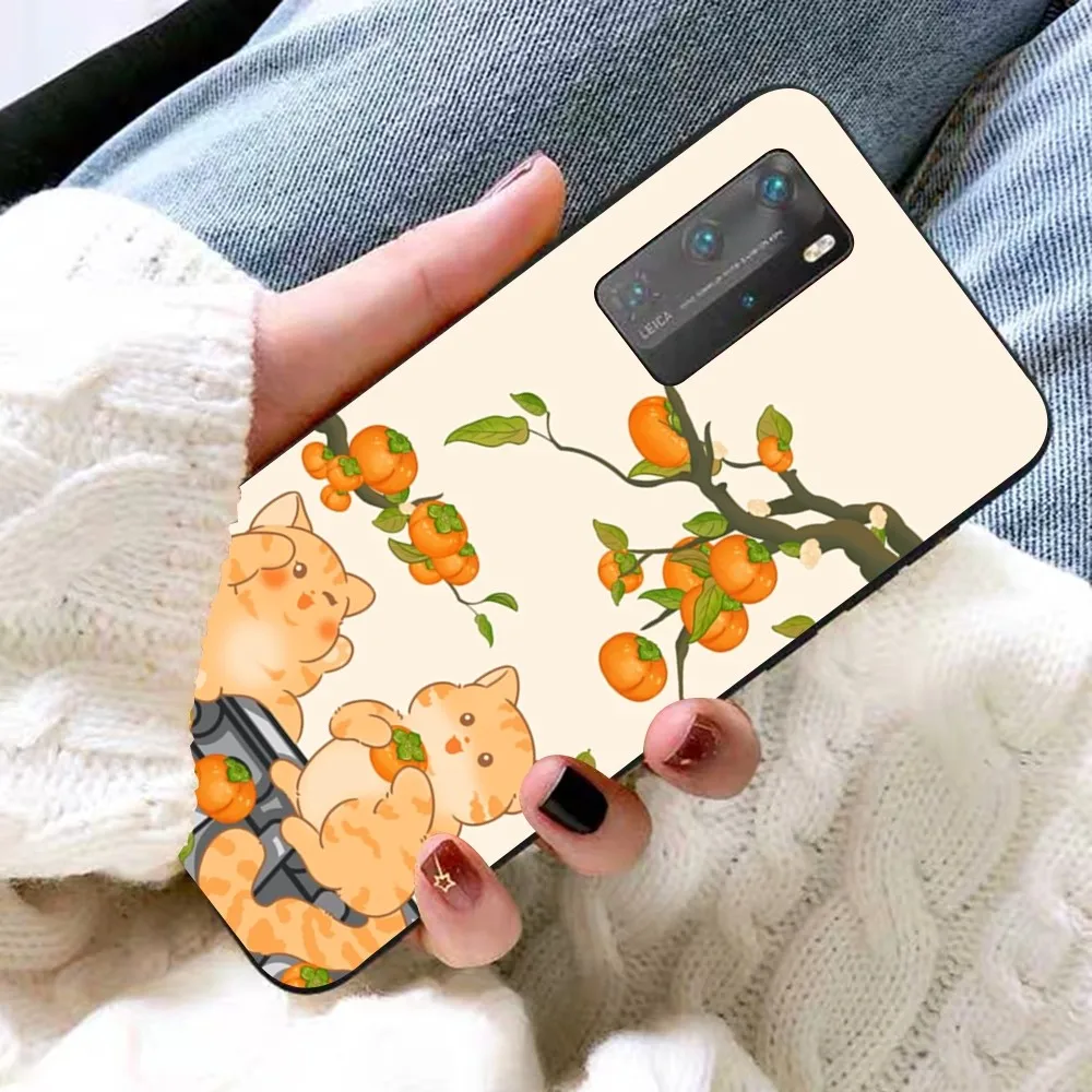 cartoon Persimmon pattern Phone Case For Samsung A 13 21 30 31 32 51 52 53 70 for Huawei Honor 50 60 70 for OPPO vivo