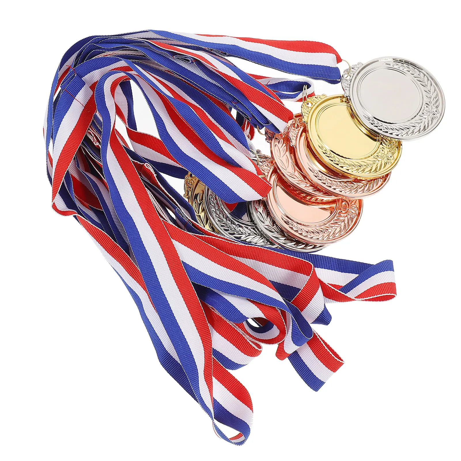 

9pcs Award Medals Zinc Alloy Wheat Design 1/2/3 Engraved Metal Competition Prizes For Sports Academics Party Trophy Gift